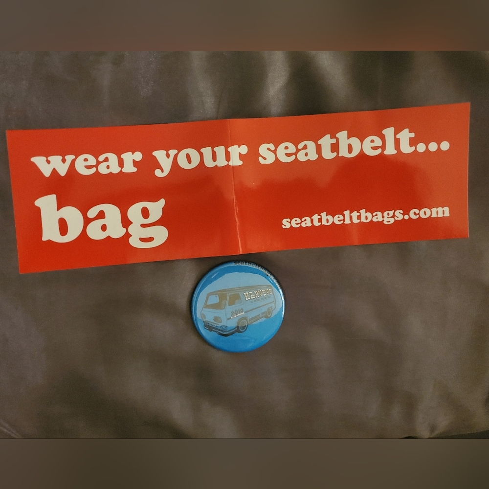 Harveys seatbelt bag mirror and sticker 2010